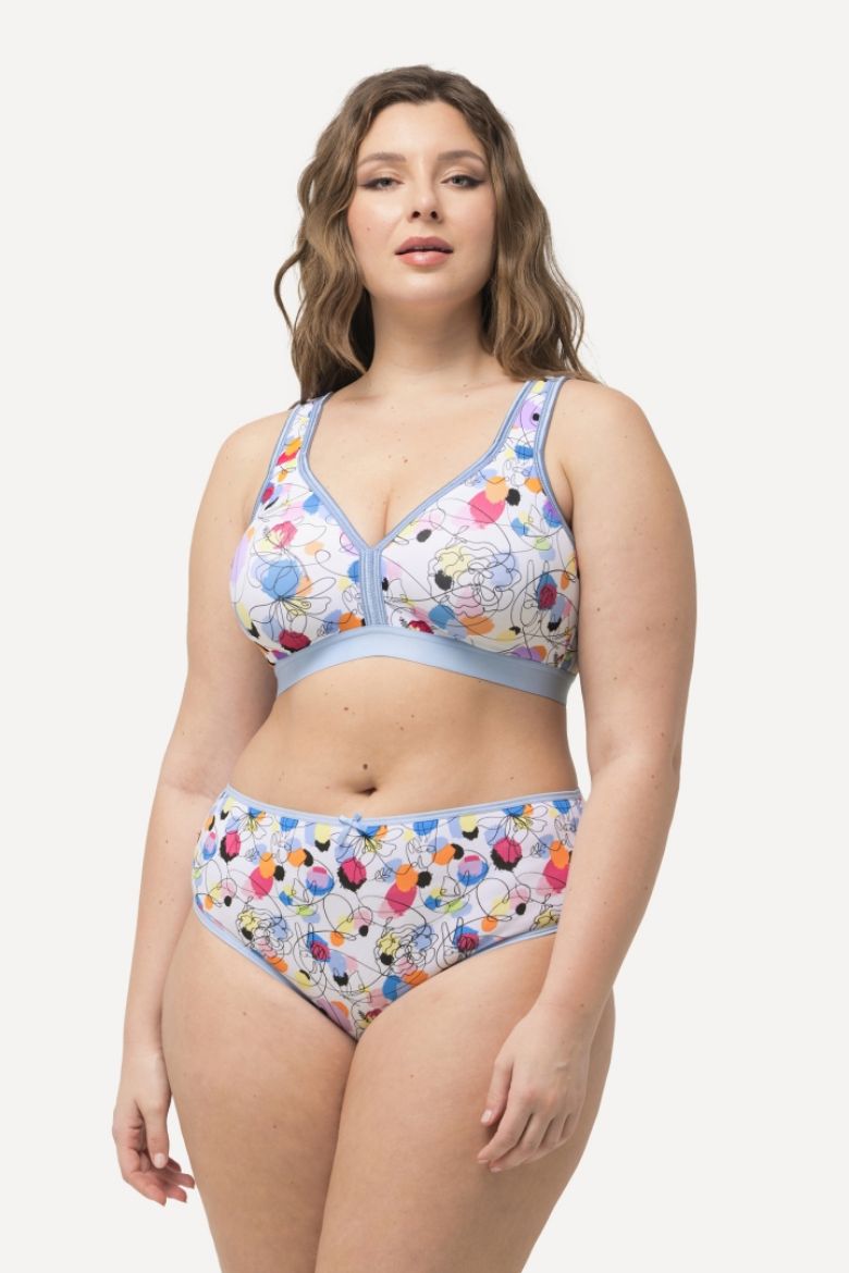 Moda za polnejše Grudnjak minimizer s motivom nepravilnih krugova plus velikost, xxl, Ulla Popken in Johann Popken (JP1880)