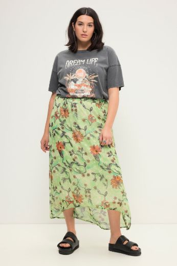 Moda za polnejše Suknja midi cvjetnog printa plus velikost, xxl, Ulla Popken in Johann Popken (JP1880)