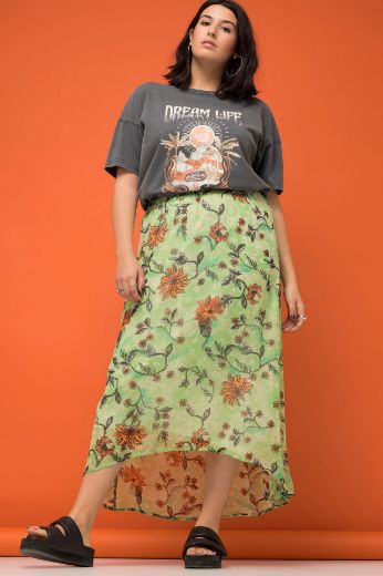 Moda za polnejše Suknja midi cvjetnog printa plus velikost, xxl, Ulla Popken in Johann Popken (JP1880)