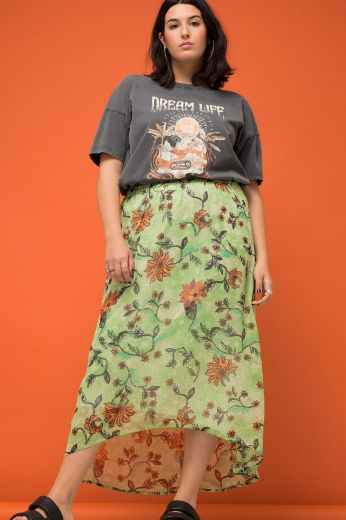 Moda za polnejše Suknja midi cvjetnog printa plus velikost, xxl, Ulla Popken in Johann Popken (JP1880)