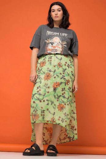 Moda za polnejše Suknja midi cvjetnog printa plus velikost, xxl, Ulla Popken in Johann Popken (JP1880)