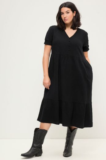 Moda za polnejše Haljina midi kratkih rukava plus velikost, xxl, Ulla Popken in Johann Popken (JP1880)