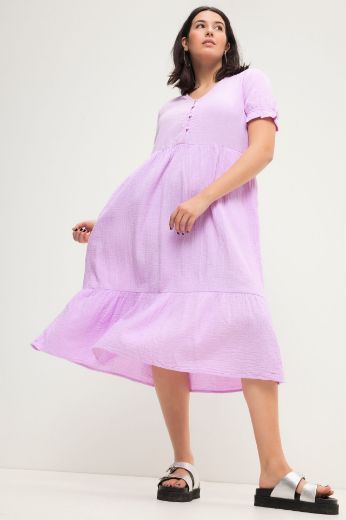 Moda za polnejše Haljina midi kratkih rukava plus velikost, xxl, Ulla Popken in Johann Popken (JP1880)