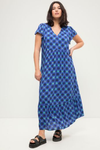 Moda za polnejše Haljina maxi  A kroja s printom plus velikost, xxl, Ulla Popken in Johann Popken (JP1880)