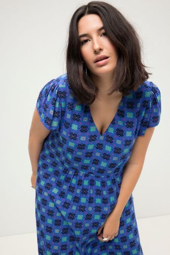 Moda za polnejše Haljina maxi  A kroja s printom plus velikost, xxl, Ulla Popken in Johann Popken (JP1880)