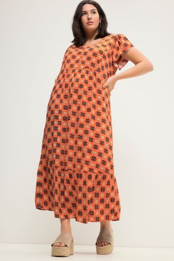 Moda za polnejše Haljina maxi  A kroja s printom plus velikost, xxl, Ulla Popken in Johann Popken (JP1880)