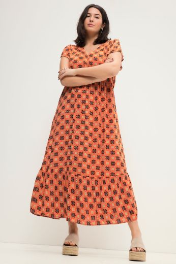 Moda za polnejše Haljina maxi  A kroja s printom plus velikost, xxl, Ulla Popken in Johann Popken (JP1880)