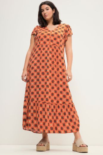 Moda za polnejše Haljina maxi  A kroja s printom plus velikost, xxl, Ulla Popken in Johann Popken (JP1880)