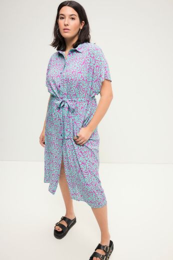Moda za polnejše Haljina kratkih rukava na vezanje plus velikost, xxl, Ulla Popken in Johann Popken (JP1880)