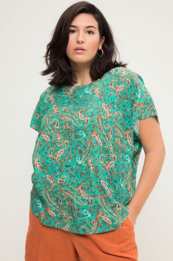Moda za polnejše Bluza kratkih rukava s printom plus velikost, xxl, Ulla Popken in Johann Popken (JP1880)