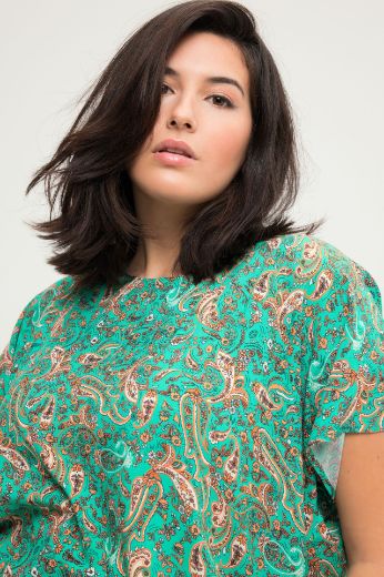 Moda za polnejše Bluza kratkih rukava s printom plus velikost, xxl, Ulla Popken in Johann Popken (JP1880)
