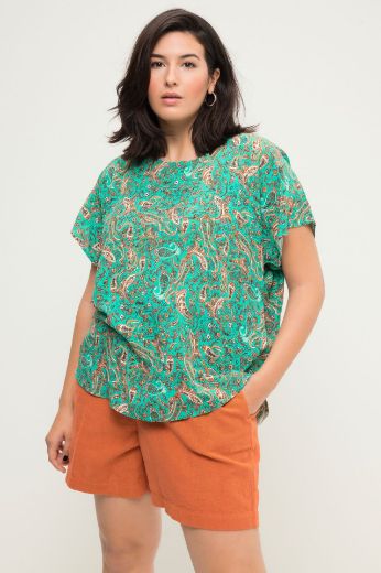 Moda za polnejše Bluza kratkih rukava s printom plus velikost, xxl, Ulla Popken in Johann Popken (JP1880)