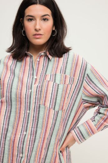 Moda za polnejše Košulja dugih rukava na pruge plus velikost, xxl, Ulla Popken in Johann Popken (JP1880)