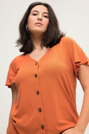 Moda za polnejše Majica kratkih rukava na kopčanje plus velikost, xxl, Ulla Popken in Johann Popken (JP1880)