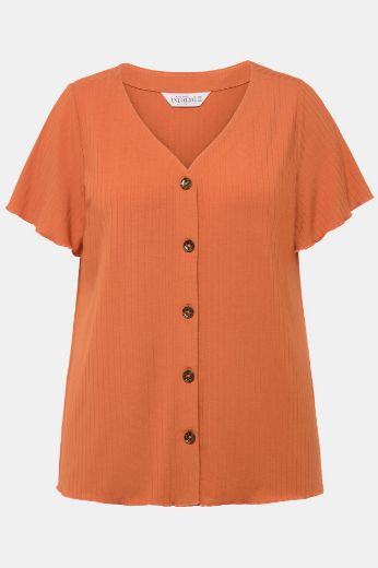 Moda za polnejše Majica kratkih rukava na kopčanje plus velikost, xxl, Ulla Popken in Johann Popken (JP1880)