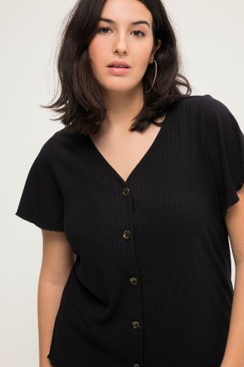 Moda za polnejše Majica kratkih rukava na kopčanje plus velikost, xxl, Ulla Popken in Johann Popken (JP1880)
