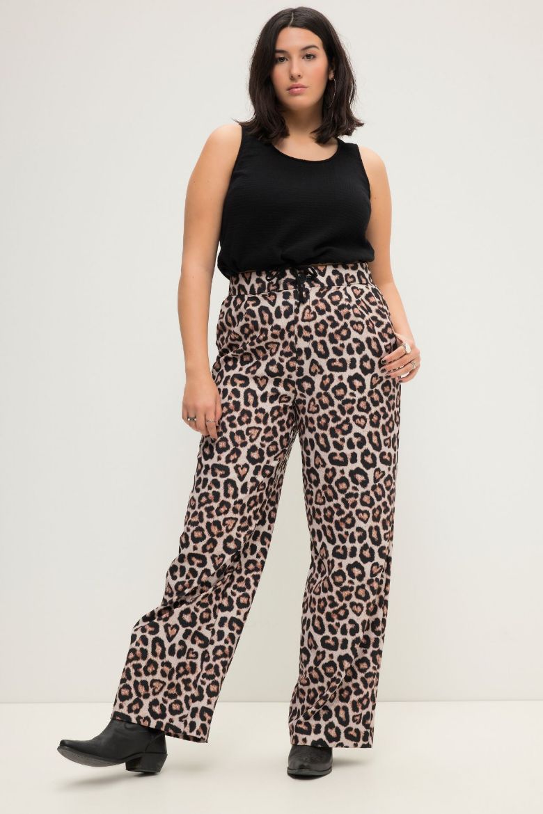 Moda za polnejše Hlače s leopard printom plus velikost, xxl, Ulla Popken in Johann Popken (JP1880)