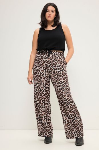 Moda za polnejše Hlače s leopard printom plus velikost, xxl, Ulla Popken in Johann Popken (JP1880)