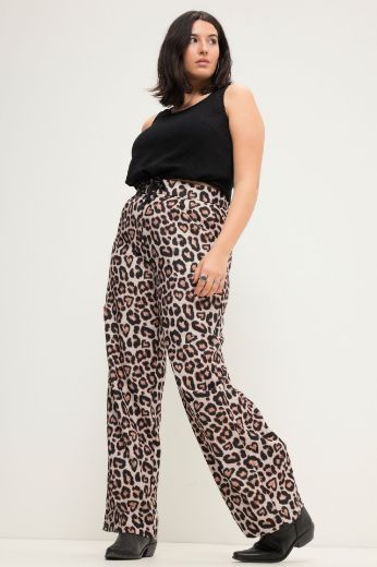 Moda za polnejše Hlače s leopard printom plus velikost, xxl, Ulla Popken in Johann Popken (JP1880)