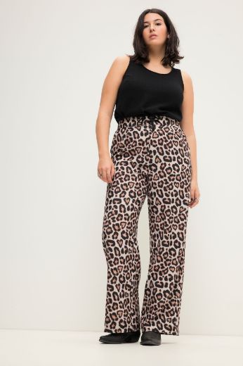 Moda za polnejše Hlače s leopard printom plus velikost, xxl, Ulla Popken in Johann Popken (JP1880)