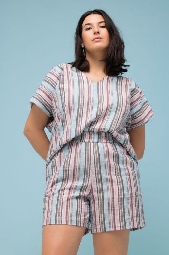 Moda za polnejše Hlače kratke na pruge plus velikost, xxl, Ulla Popken in Johann Popken (JP1880)