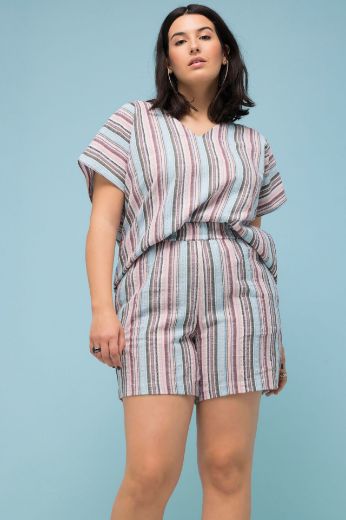Moda za polnejše Hlače kratke na pruge plus velikost, xxl, Ulla Popken in Johann Popken (JP1880)