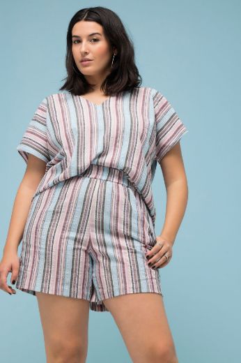 Moda za polnejše Hlače kratke na pruge plus velikost, xxl, Ulla Popken in Johann Popken (JP1880)