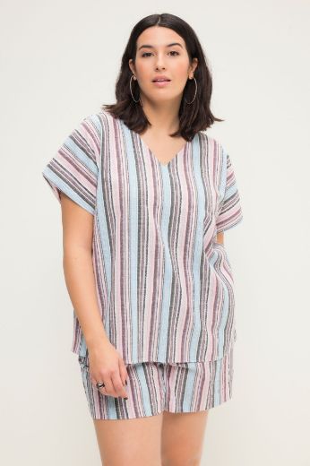 Moda za polnejše Bluza na pruge kratkih rukava plus velikost, xxl, Ulla Popken in Johann Popken (JP1880)