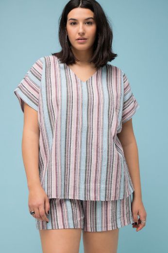 Moda za polnejše Bluza na pruge kratkih rukava plus velikost, xxl, Ulla Popken in Johann Popken (JP1880)