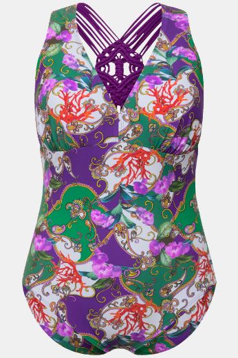 Moda za polnejše Kupaći kostim jednodijelni V izrez plus velikost, xxl, Ulla Popken in Johann Popken (JP1880)