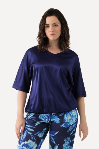 Moda za polnejše Bluza kratkih rukava od satena plus velikost, xxl, Ulla Popken in Johann Popken (JP1880)