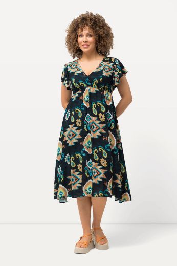 Moda za polnejše Haljina s etno printom A kroja plus velikost, xxl, Ulla Popken in Johann Popken (JP1880)