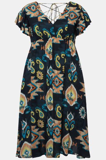Moda za polnejše Haljina s etno printom A kroja plus velikost, xxl, Ulla Popken in Johann Popken (JP1880)