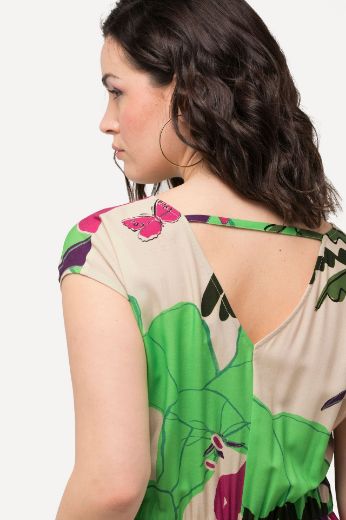 Moda za polnejše Haljina V-izreza elastičnog struka plus velikost, xxl, Ulla Popken in Johann Popken (JP1880)