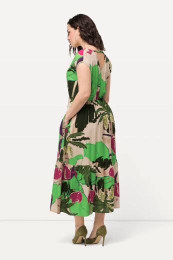 Moda za polnejše Haljina V-izreza elastičnog struka plus velikost, xxl, Ulla Popken in Johann Popken (JP1880)