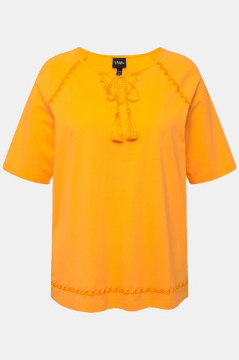 Moda za polnejše Majica kratkih rukava s vezanjem na ovratniku plus velikost, xxl, Ulla Popken in Johann Popken (JP1880)