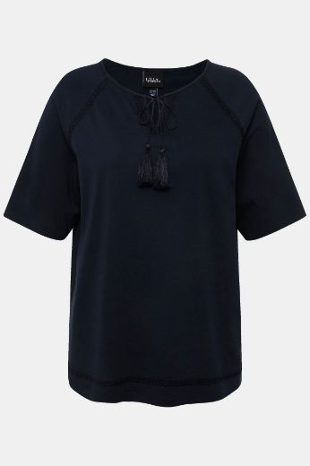 Moda za polnejše Majica kratkih rukava s vezanjem na ovratniku plus velikost, xxl, Ulla Popken in Johann Popken (JP1880)