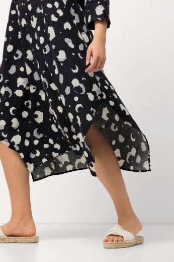 Moda za polnejše Haljina lanena s 3/4 rukavima asimetričnog kroja plus velikost, xxl, Ulla Popken in Johann Popken (JP1880)