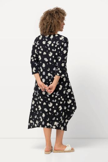 Moda za polnejše Haljina lanena s 3/4 rukavima asimetričnog kroja plus velikost, xxl, Ulla Popken in Johann Popken (JP1880)