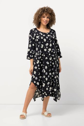 Moda za polnejše Haljina lanena s 3/4 rukavima asimetričnog kroja plus velikost, xxl, Ulla Popken in Johann Popken (JP1880)