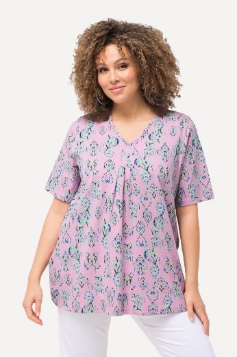 Moda za polnejše Majica kratkih rukava širokog A kroja V izrez plus velikost, xxl, Ulla Popken in Johann Popken (JP1880)