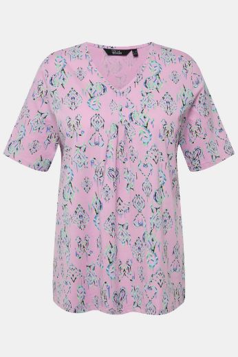 Moda za polnejše Majica kratkih rukava širokog A kroja V izrez plus velikost, xxl, Ulla Popken in Johann Popken (JP1880)