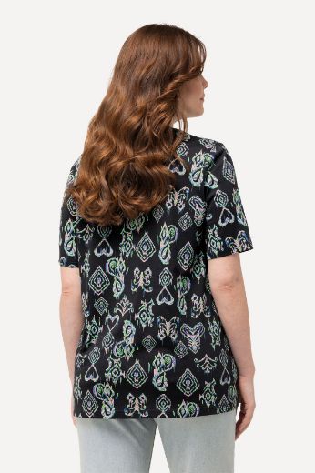 Moda za polnejše Majica kratkih rukava širokog A kroja V izrez plus velikost, xxl, Ulla Popken in Johann Popken (JP1880)