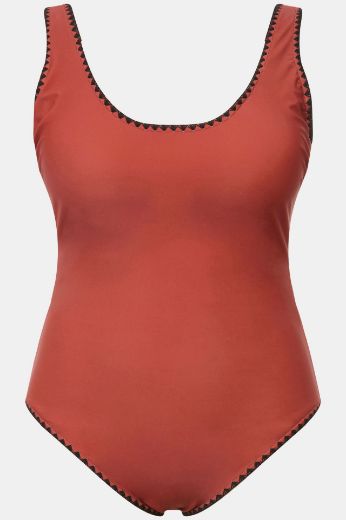 Moda za polnejše Kupaći kostim jednodijelni s izvezenim obrubom plus velikost, xxl, Ulla Popken in Johann Popken (JP1880)