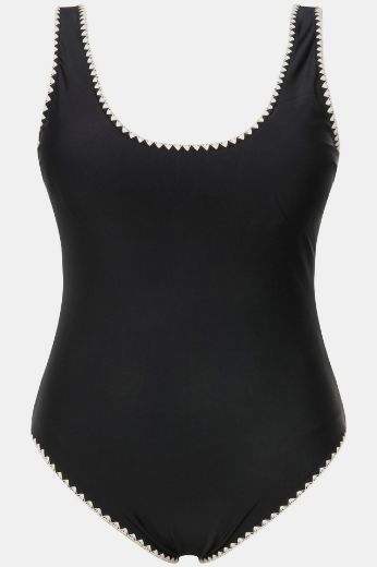 Moda za polnejše Kupaći kostim jednodijelni s izvezenim obrubom plus velikost, xxl, Ulla Popken in Johann Popken (JP1880)