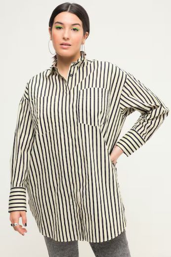 Moda za polnejše Bluza dugih rukava s manžetama plus velikost, xxl, Ulla Popken in Johann Popken (JP1880)