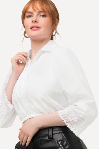 Moda za polnejše Bluza s 3/4 rukavima kratki model plus velikost, xxl, Ulla Popken in Johann Popken (JP1880)