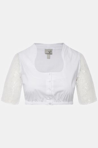 Moda za polnejše Bluza kratkih rukava s dodatkom čipke plus velikost, xxl, Ulla Popken in Johann Popken (JP1880)