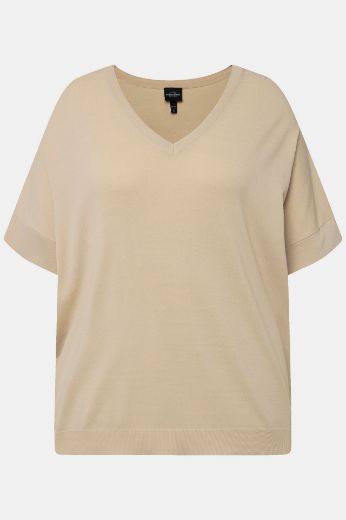 Moda za polnejše Pulover kratkih rukava V izreza plus velikost, xxl, Ulla Popken in Johann Popken (JP1880)