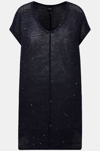 Moda za polnejše Pulover kratkih rukava duži model plus velikost, xxl, Ulla Popken in Johann Popken (JP1880)
